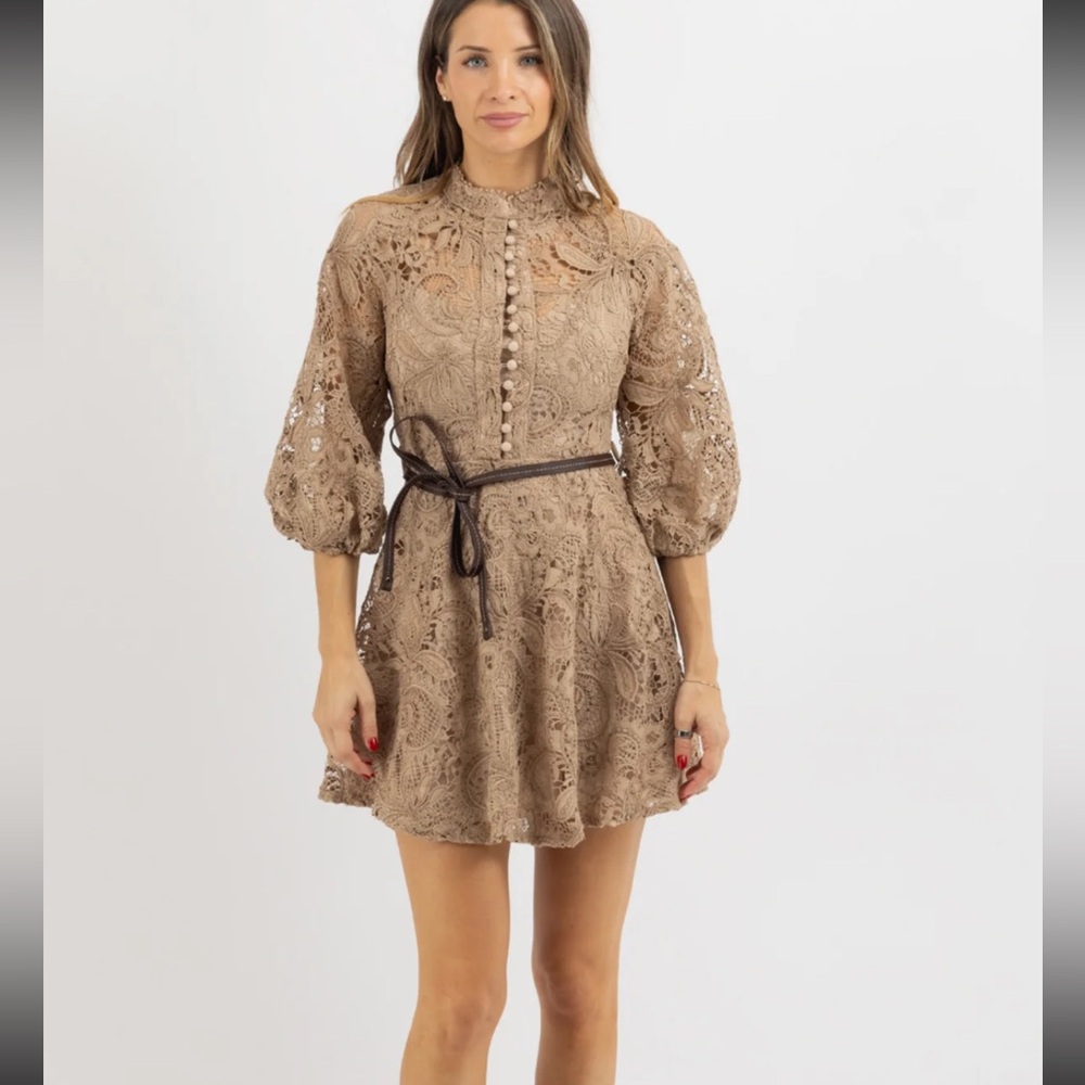 Fall Dress Lace Eden Eyelet Mini Dress- L’ABEYE